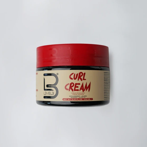 L3VEL3 Hydrating Curl Cream – lightweight leave-in cream for curl definition and frizz control at Weiss Barber Supply