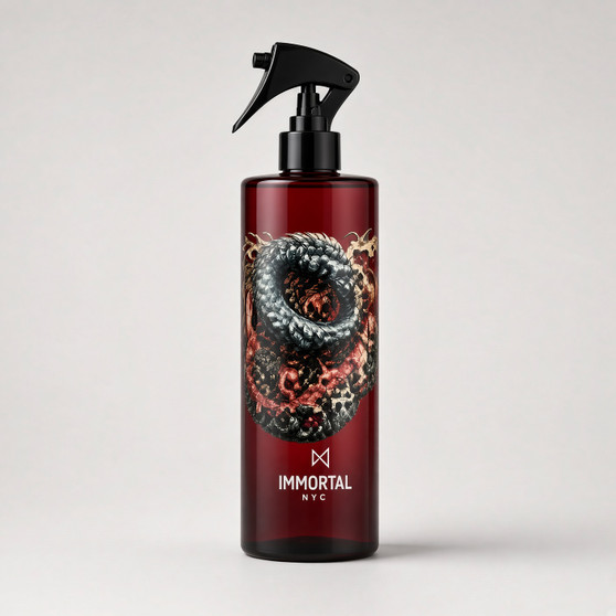 Immortal NYC Venom cologne, 16.9 oz, red bottle, dragon label