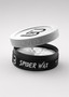 L3VEL3 Spider Wax 150ml fiber texture jar, open, gray lid, black tub