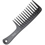 Close-up of the black Diane 9.75" Wide Tooth Detangle Comb (D142), featuring widely spaced teeth for effortlessly managing thick or curly hair.