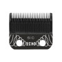 Front view of the StyleCraft ECHO Fixed Black Diamond Carbon DLC Clipper Blade featuring the unique spiral design and ridges for audible "crunch" feedback.