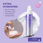 Feature highlight showing the thick foam texture of the Extra Hydrating Mousse in a hand, emphasizing its ability to control fly-aways and provide extra firm holding for 24 hours.