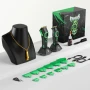 SUPRENT FANGS HC976EX Clipper and Trimmer Combo Kit with green splash design, charging docks, and accessories