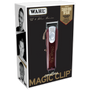 Retail packaging box for the Wahl 5 Star Magic Clip, featuring the "Stagger-Tooth Top Blade" badge and professional barber branding.