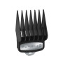 Wahl Professional Premium Black Cutting Guide. Single durable black attachment comb with secure silver metal clip. Essential replacement guard for full-size Wahl clippers.
