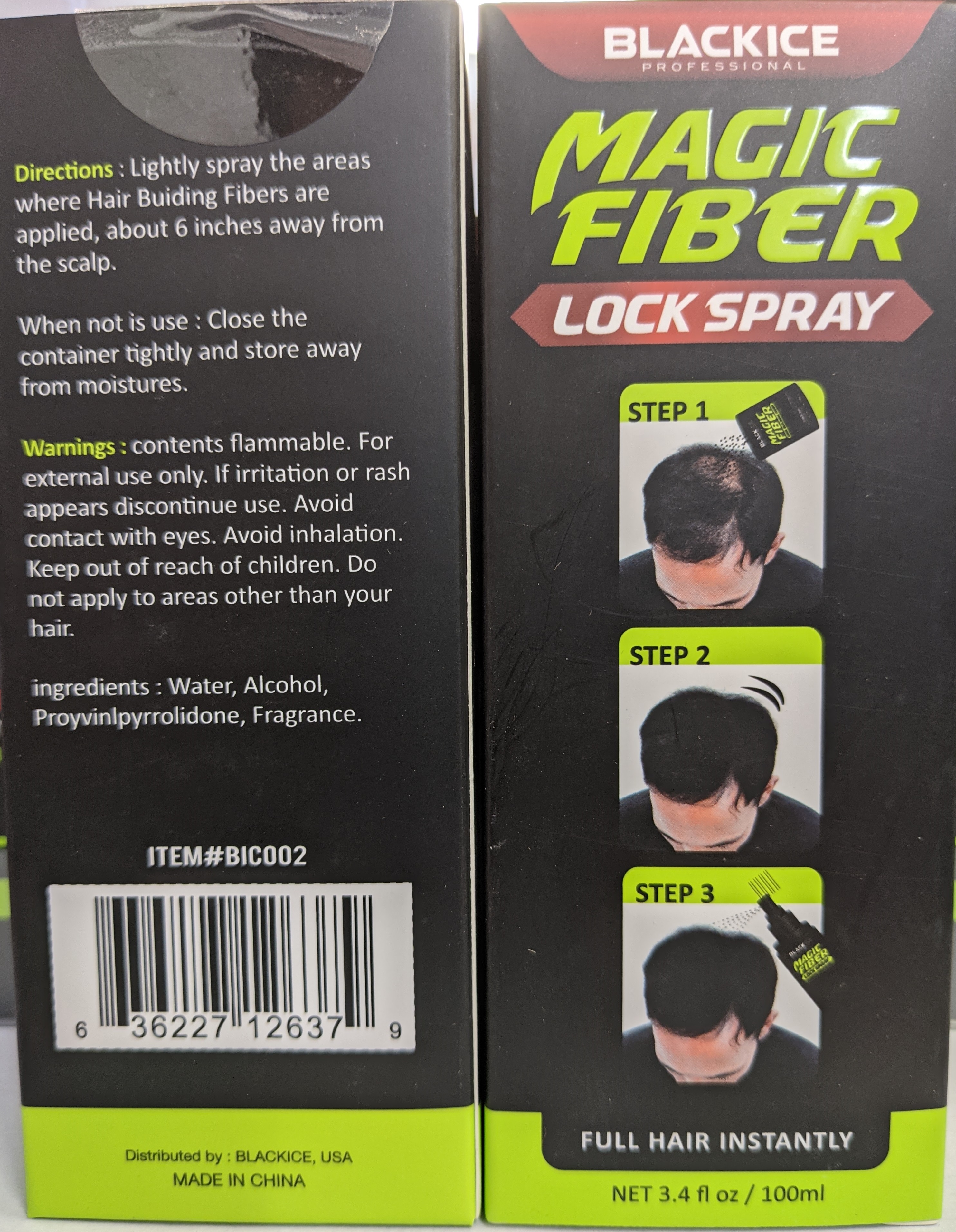 Black Ice Fiber Locking Spray - Weiss Barber Supply