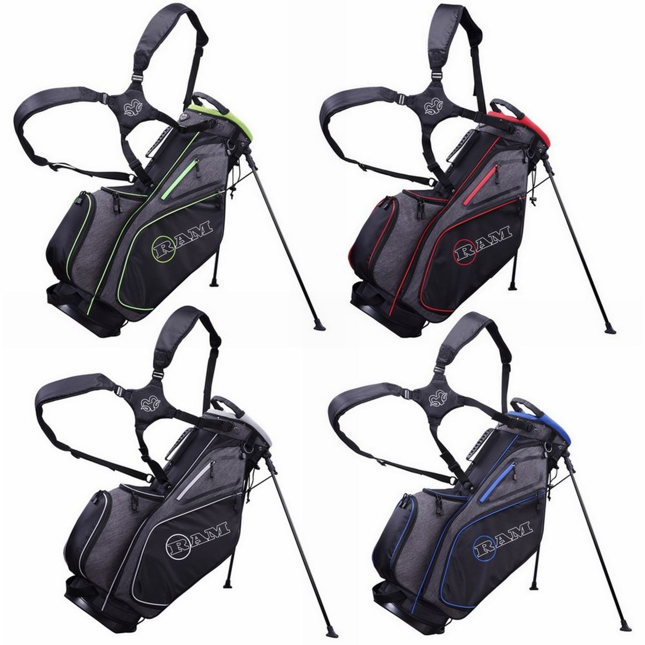 Ram Golf FX Lightweight Golf Stand Carry Bag, Grey/White/ Orange -  Walmart.com