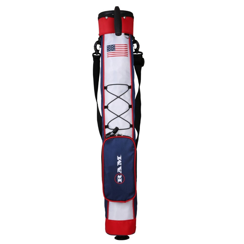 Ram Golf Pitch and Putt Lightweight Golf Carry Bag with Stand USA Flag