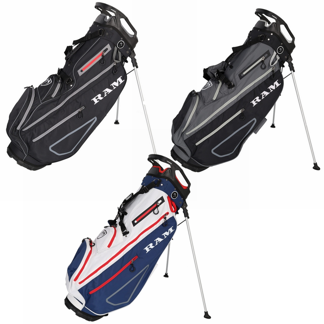 ゴルフバッグ・キャディバッグ ram Ram Stand Golf Bag 7-Way Divider Black/Orange | eBay