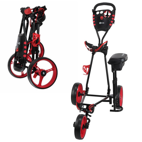 Ram Golf X-Pro Laser 3 Wheel Golf Pull Cart with Seat Ram Golf X-Pro Laser 3 Wheel Golf Pull Cart with Seat