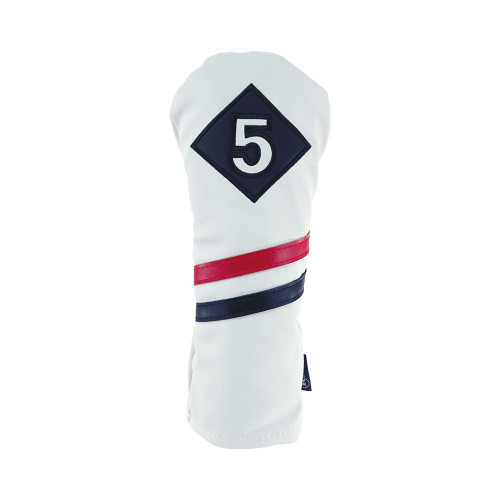 Ram Golf Premium Vintage Style PU Leather Headcovers, Retro White, 5 Wood Ram Golf Premium Vintage Style PU Leather Headcovers, Retro White, 5 Wood