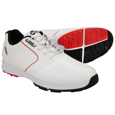 Ram Golf Player Mens Waterproof Golf Shoes White/Red