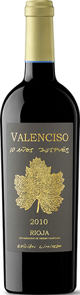 Bottle of 10 Años Despusés red wine from Valenciso in Rioja