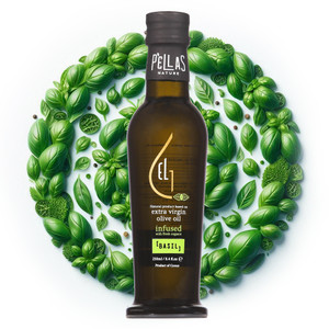 Organic Basil Infused Extra Virgin Olive Oil, Finishing Oil, Single Origin Greece, 8.45 Oz Organic Basil Infused Extra Virgin Olive Oil, Finishing Oil, Single Origin Greece, 8.45 Oz