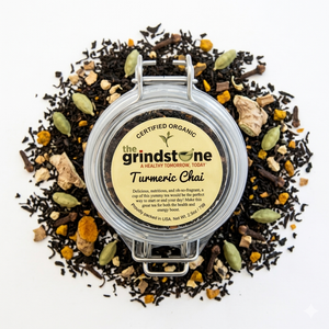 Organic Turmeric Chai Tea, Black Tea with Cardamon, Cloves, Cinnamon, & Turmeric Root, Wellness Tea Collection, 2.5 oz.