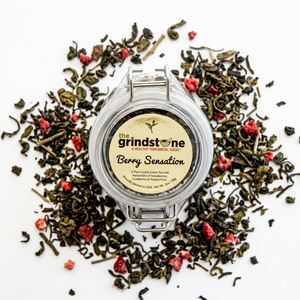 BERRY SENSATION TEA, Ceylon Green Tea With Real Fruit Pieces, Dessert Tea Collection, 2 oz. Jar