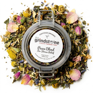 Organic Peace Tea, Caffeine Free Herbal Infusion, Wellness tea collection, 1 oz. Jar