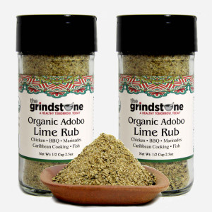 Organic Adobo Lime Rub, Glass Jar with sifter, 2.5 oz each, Pack of 2 Organic Adobo Lime Rub, Glass Jar with sifter, 2.5 oz each, Pack of 2