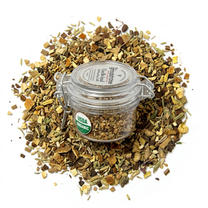 Organic Breathe Well Tea, Caffeine Free Herbal Root Infusion, Wellness Tea Collection, 1.5 oz. Jar