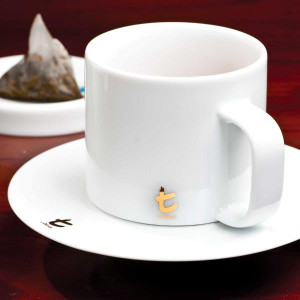 T Series Mug and Saucer with Lid, White T Series Mug and Saucer with Lid, White