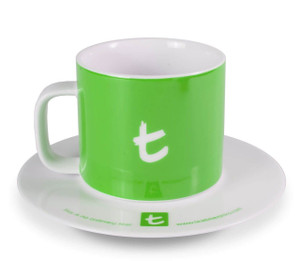 t- Mug & Saucer, Porcelain, 250 ml Green