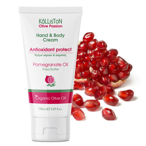 Organic Olive Oil & Pomegranate Extract, Hand & Body Cream, 5.07 fl. oz. in Tube Organic Olive Oil & Pomegranate Extract, Hand & Body Cream, 5.07 fl. oz. in Tube