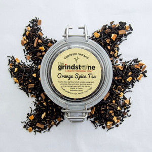 Organic Orange Spice Chai Tea, Specialty loose black tea collection, 1.5 oz Jar
