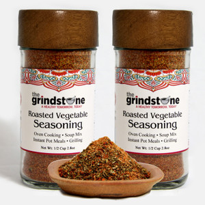 Roasted Vegetable Seasoning, 2.8 oz.  each in Glass Jar with Sifter, Pack of 2 Roasted Vegetable Seasoning, 2.8 oz.  each in Glass Jar with Sifter, Pack of 2