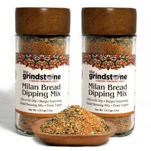Milan Bread Dipping Seasoning, Salt Free, Glass Jar with sifter, 3.3 oz each, Pack of 2 Milan Bread Dipping Seasoning, Salt Free, Glass Jar with sifter, 3.3 oz each, Pack of 2