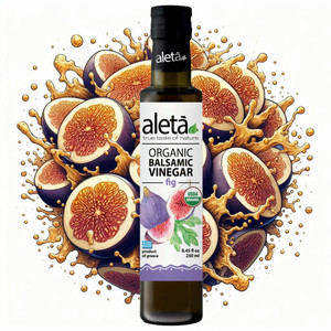 Aleta Organic, Infused Fig Balsamic Vinegar, Great Taste Award Winner, Glass Bottle, 8.45 oz. Aleta Organic, Infused Fig Balsamic Vinegar, Great Taste Award Winner, Glass Bottle, 8.45 oz.