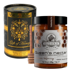 Greek Raw Honey, Queens Nectar, Lemon & Orange Blossom, Gift of Honey TUBE Pack 450g