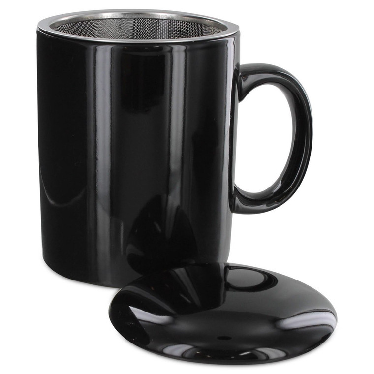 Tea2Brew Tea Mug with infuser and lid Black 
