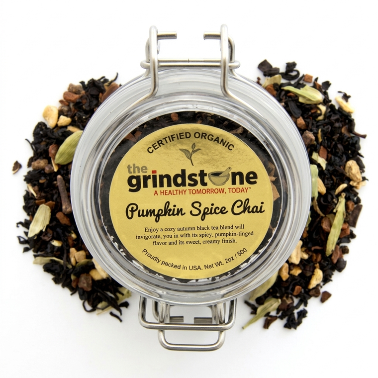 Organic Pumpkin Spice Chai Tea, Dessert Tea Collection, 2 oz. Jar