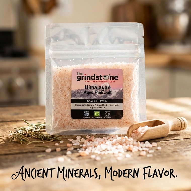 Himalayan Aged Pink Sea Salt, Fine Grain, Sampler Pack