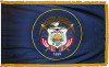 Utah flag with pole sleeve and fringe