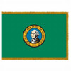 Washington flag with pole sleeve and fringe Washington flag with pole sleeve and fringe