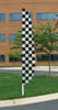 Flutter Flag - Black & White Checkers - 26"x12' - For Outdoor Use