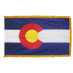 Colorado flag with pole sleeve and fringe