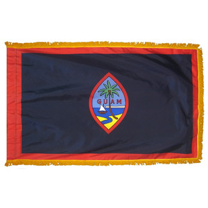 Guam flag with pole sleeve and fringe Guam flag with pole sleeve and fringe