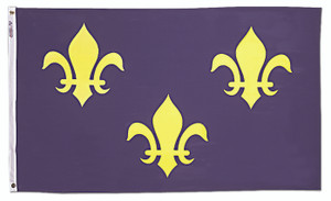 French Fleur de Lis Flag - 3'x5' - For Outdoor Use