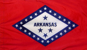 Arkansas - State Flag with Pole Sleeve - For Indoor Use Arkansas - State Flag with Pole Sleeve - For Indoor Use