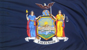 New York - State Flag with Pole Sleeve - For Indoor Use