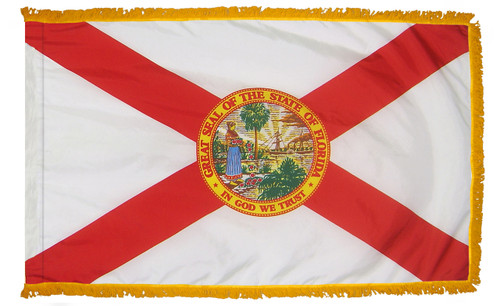 Florida flag with pole sleeve and fringe