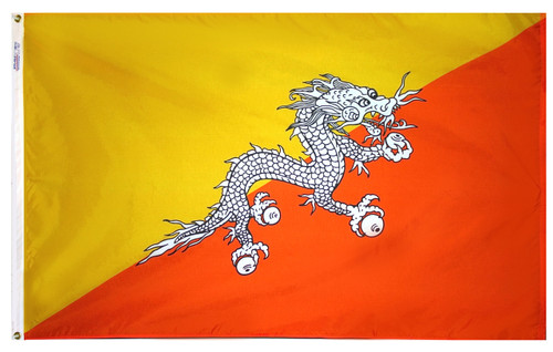Bhutan - Outdoor Flag with heading & grommets