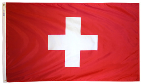 Switzerland - Outdoor Flag with heading & grommets