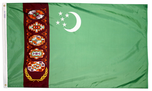 Turkmenistan - Outdoor Flag with heading & grommets