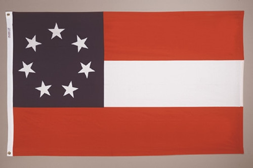1st National Confederate (Stars and Bars) Flag - 3'x5' - For Outdoor Use