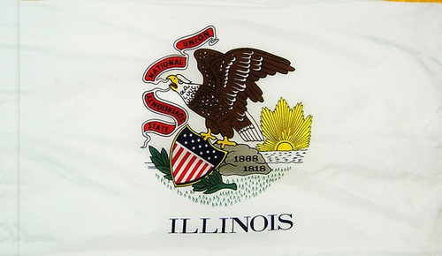 Illinois - State Flag with Pole Sleeve - For Indoor Use