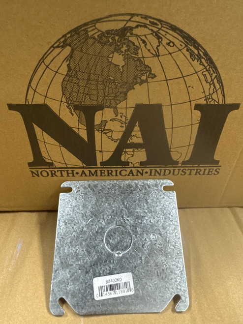 4" Square Flat Cover w/ 1/2" Knockout