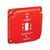 4" Square Finished Cover Raised 1/2" w/ 1 Toggle Switch, Red Emergency Gas Cover